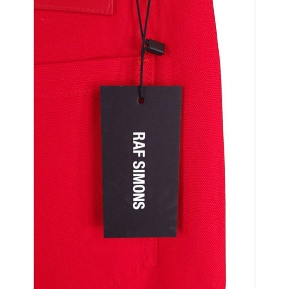 Raf Simons Logo Plaque Straight-leg Denim Trousers M Red New - Picture 8 of 16